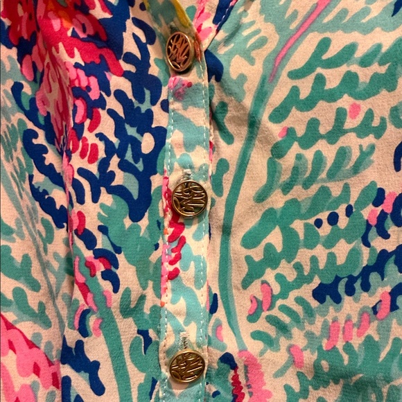 Lilly Pulitzer multicolor Printed Peasant Tunic small - Picture 3 of 7